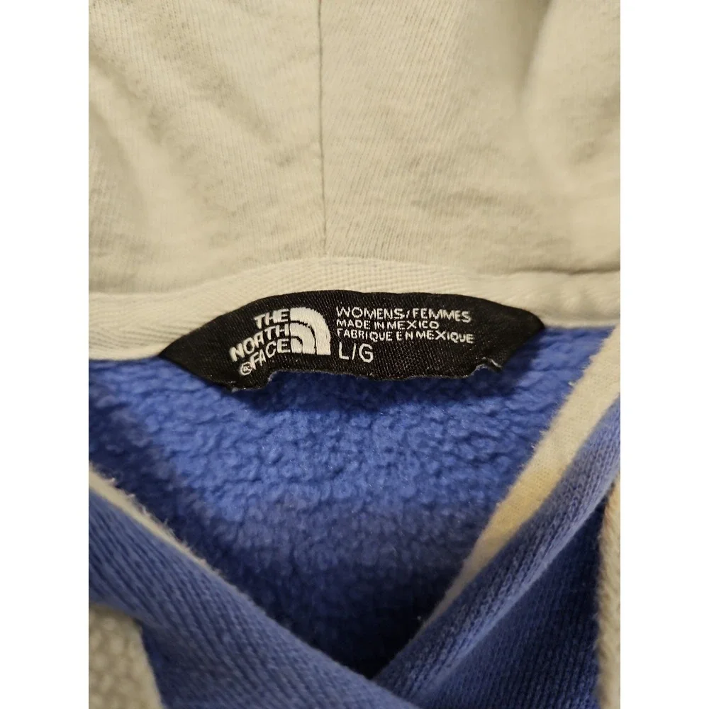 The North Face Hoodie Womens Large Blue Long Sleeve Logo Sweatshirt (629